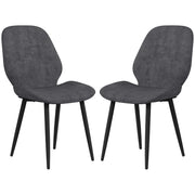 Set of 2 Velvet Dining Chairs with Sturdy Metal Legs for Dining or Living Room Grey