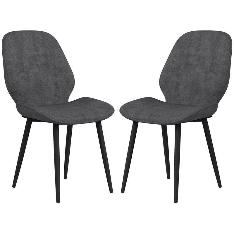 Set of 2 Velvet Dining Chairs with Sturdy Metal Legs for Dining or Living Room Grey