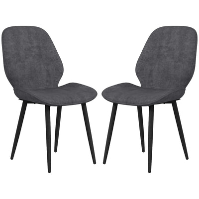 Set of 2 Velvet Dining Chairs with Sturdy Metal Legs for Dining or Living Room Grey