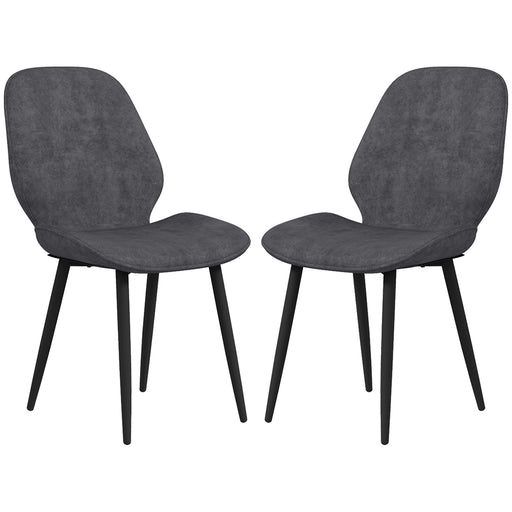 Set of 2 Velvet Dining Chairs with Sturdy Metal Legs for Dining or Living Room Grey