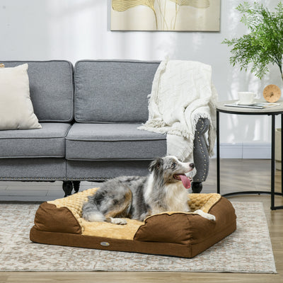 Calming Dog Bed Mattress for Medium Dogs with Removable Cover and Anti Slip Base Brown