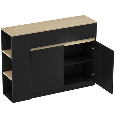 Sideboard with Adjustable Shelves for Space Saving Storage in Dining Room or Kitchen Oak Wood Effect AOSOM
