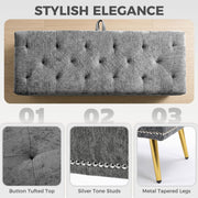 Ottoman storage bench - Grey
