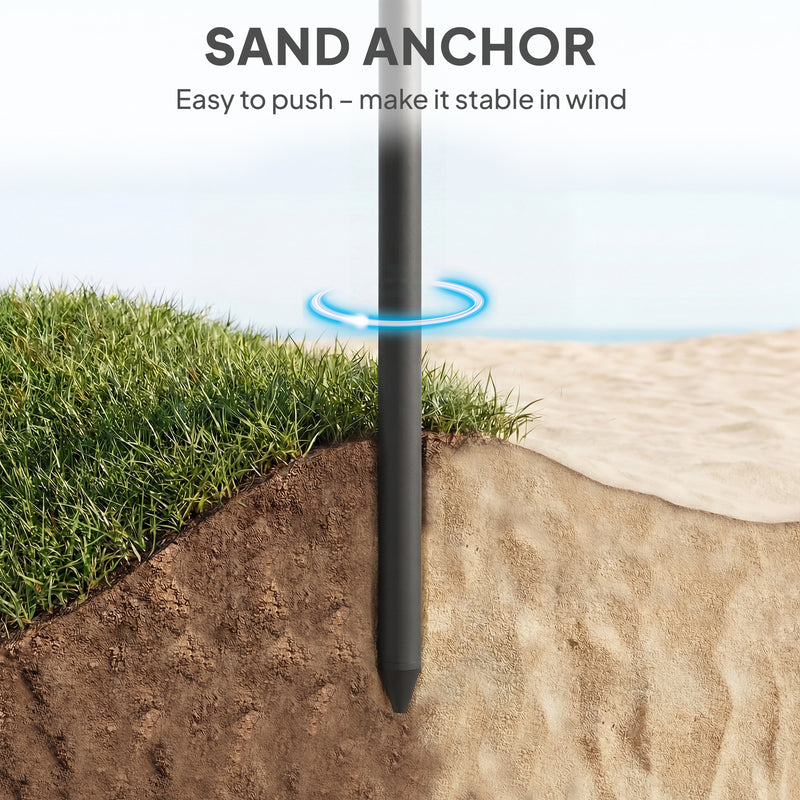 1.8m Beach Umbrella with Adjustable Tilt and Carry Bag for Easy Sun Protection (UPF30+) Outsunny