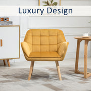 Modern Accent Armchair With Wide Arms And Slanted Back For Living Room Or Office Yellow