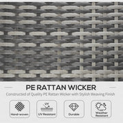 Image of an ergonomic curved rattan sun lounger with dark grey cushion