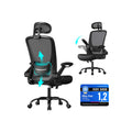 Songmics black ergonomic mesh office chair with lumbar support