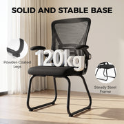 Black mesh office chair shown from the rear, highlighting the backrest support ribs
