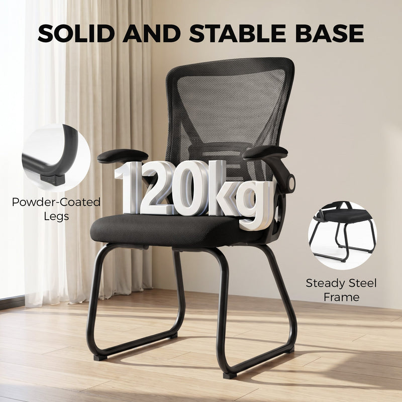 Black mesh office chair shown from the rear, highlighting the backrest support ribs