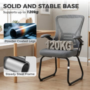 Dark Grey mesh office chair shown from the rear, highlighting the backrest support ribs