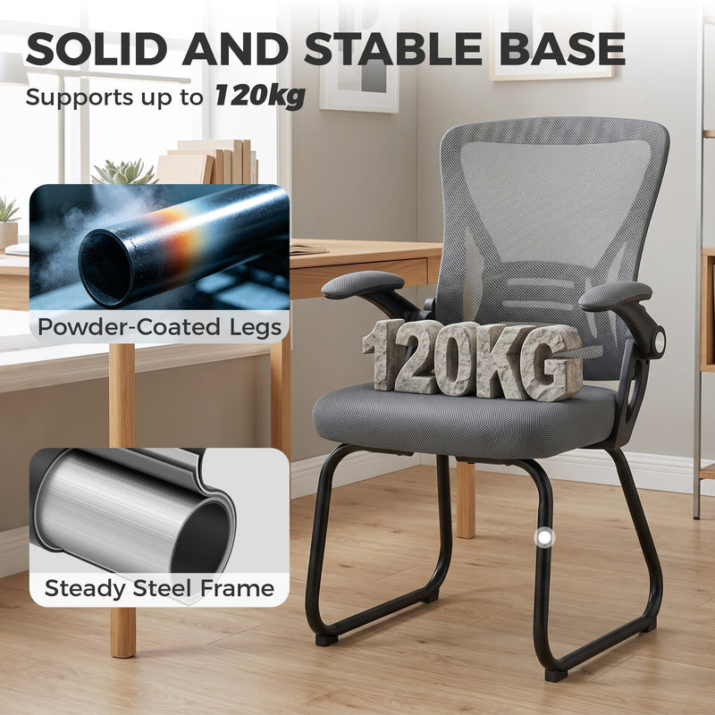 Dark Grey mesh office chair shown from the rear, highlighting the backrest support ribs