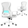 Front view of the Songmics ergonomic mesh office chair in grey