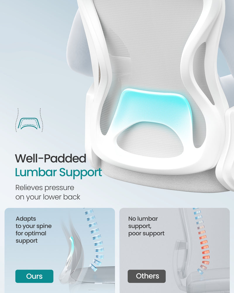 Fixed armrest detail on the Songmics ergonomic office chair