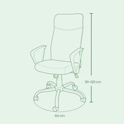 Close-up of the five-star base and casters on the office chair