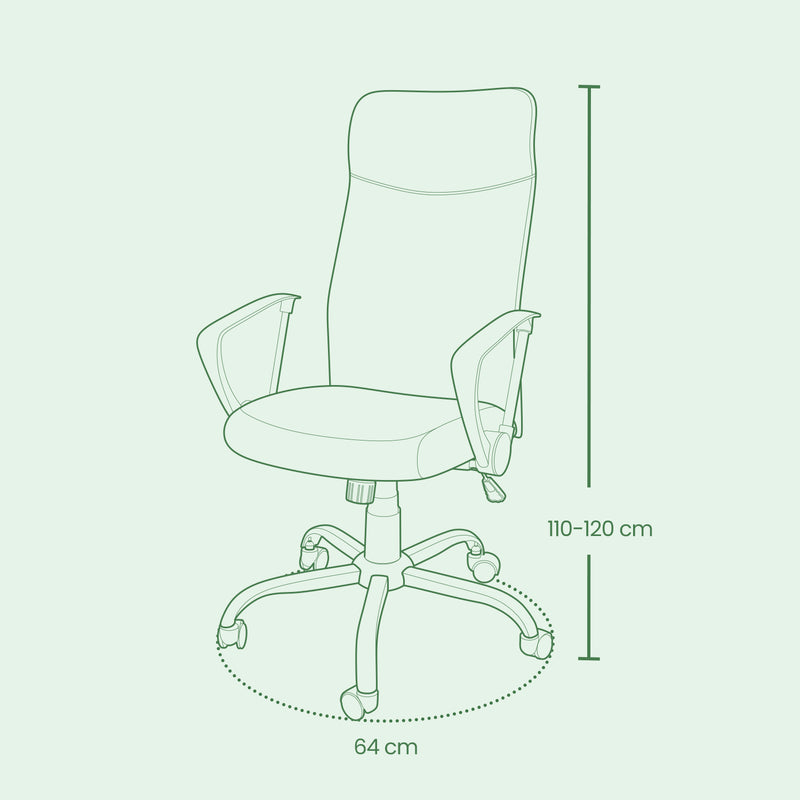 Close-up of the five-star base and casters on the office chair