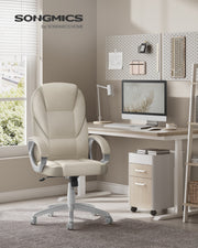 Cream white office chair in a home office lifestyle setting