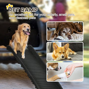 Foldable Dog Car Ramp for SUVs and Vehicles Non Slip Surface Easy to Store Black AOSOM