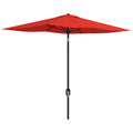 Wine Red Rectangular Garden Parasol 2 x 3m With Crank Tilt and Aluminium Pole by Outsunny