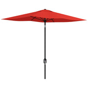Wine Red Rectangular Garden Parasol 2 x 3m With Crank Tilt and Aluminium Pole by Outsunny