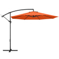 Cantilever Garden Parasol with Large Adjustable Canopy for Shaded Outdoor Seating Orange Outsunny