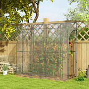 Walk In Lean To Greenhouse 214cm x 118cm with Shelves Ideal for Small Gardens Green