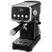 Espresso machine with milk frother in black and silver by Homcom