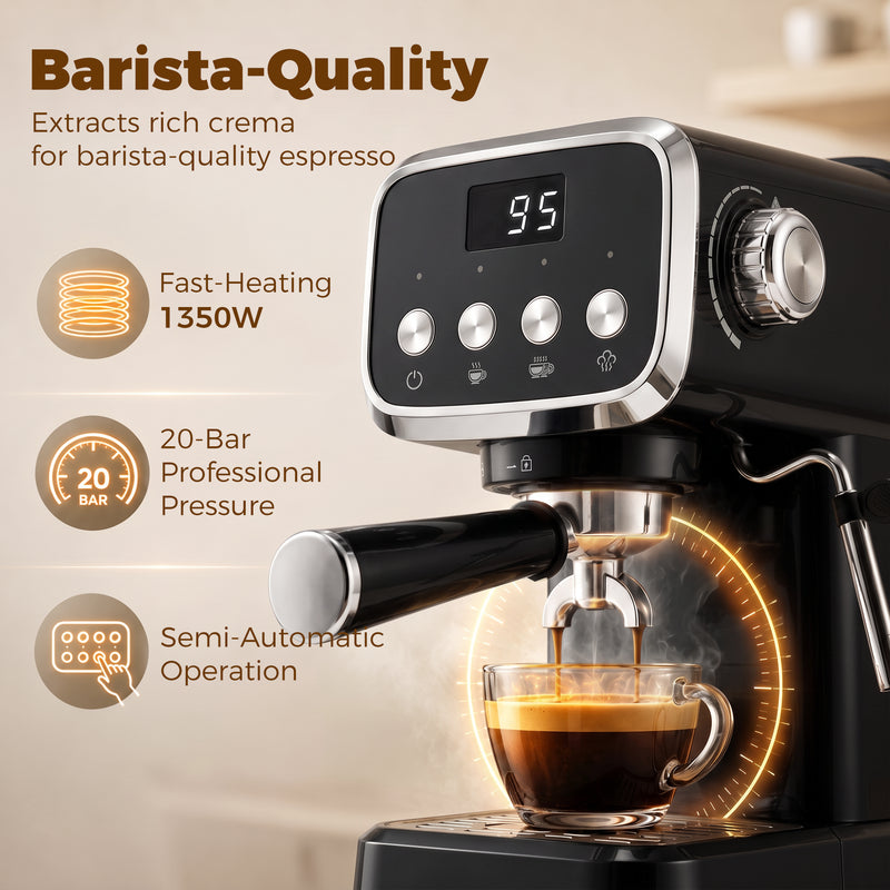 Espresso machine additional detail view
