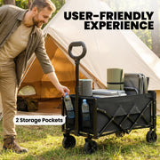 Folding Festival and Camping Trolley for Heavy Loads with Adjustable Handle Black Outsunny