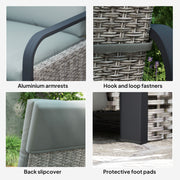 Light Grey Rattan Recliner Garden Chair With Cushion Tray And Footrest by Outsunny