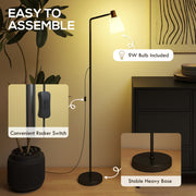 Modern Floor Lamp with Rotatable Head and Adjustable Colour Temperatures for Home, Black AOSOM
