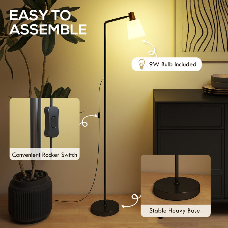 Modern Floor Lamp with Rotatable Head and Adjustable Colour Temperatures for Home, Black AOSOM