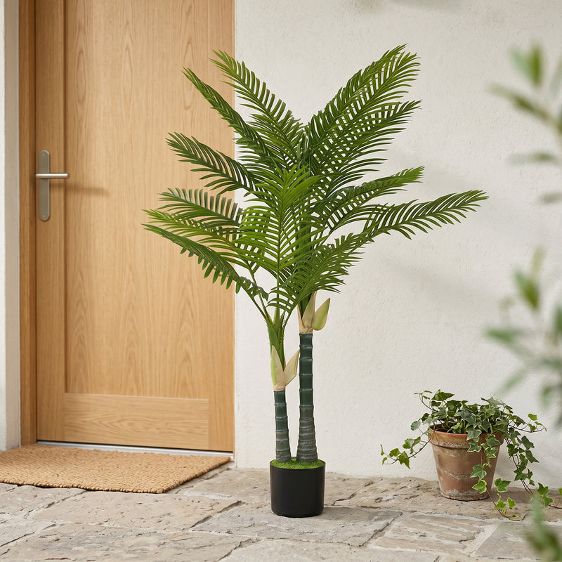 Artificial Palm Tree 150cm for Indoor Corners No Maintenance with Weighted Pot Green
