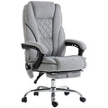 Reclining Massage Office Chair With Heat Adjustable Height And Footrest For Home, Use Grey