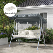 Outdoor Chair Cushion Set with Back Seat Pads and Ties Ideal for Patio Seating White AOSOM