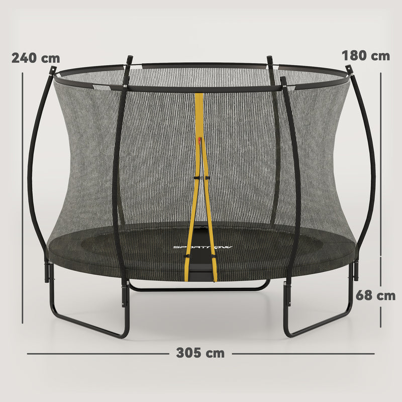 10ft Outdoor Trampoline with Enclosure Net and Spring Cover for Garden by SPORTNOW AOSOM