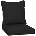 Garden Chair Cushion Set with Thick Padding and Washable Covers Black Outsunny