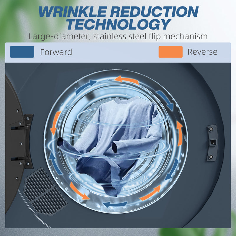 Compact Vented Tumble Dryer for Small Spaces with Touch Controls and 5kg Capacity Blue AOSOM