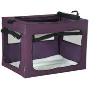 Soft Pet Carrier with Cushion for Small and Medium Dogs Ideal for Travel 80cm, Purple