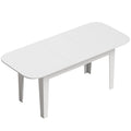 HOMCOM white extendable oval dining table, closed at 140cm, studio view