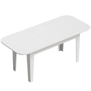 HOMCOM white extendable oval dining table, closed at 140cm, studio view