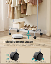 Close-up of the caster wheels and base frame