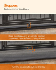 Close-up of the crate's double door hinges