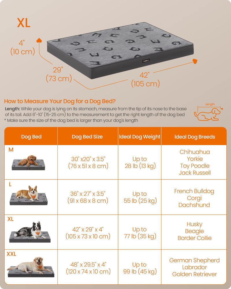 Large dog resting on Feandrea orthopaedic dog bed in dove grey