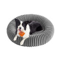 Feandrea extra large pet bed in dove grey with a Border Collie lying inside on a white background