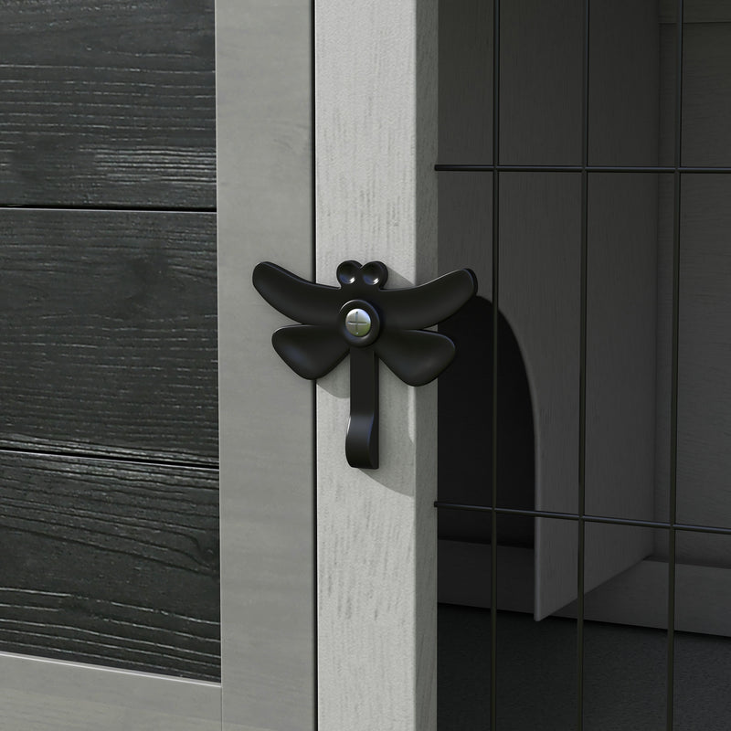 Wooden Guinea Pig Hutch with Slide Out Tray and Open Roof for Easy Cleaning Grey