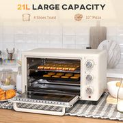 21L Mini Countertop Oven With Adjustable Temperature Ideal For Small Kitchens White