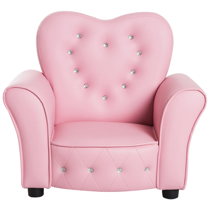 Kids Armchair with Soft Cushioning for Relaxing and Reading in Playroom or Bedroom, Pink