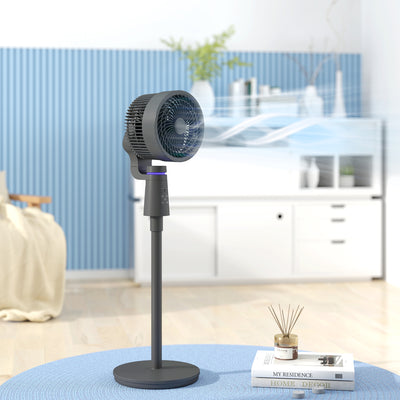 Black Pedestal Air Circulation Fan with Oscillation and Adjustable Speed