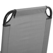 Grey Adjustable Garden Sun Lounger With Five Reclining Positions For Outdoor Relaxation