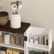 White Farmhouse Style Multi-Storage Cabinet with Shelves and Drawers by HOMCOM
